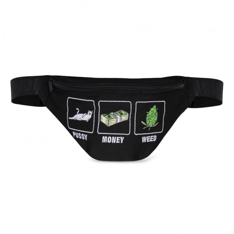 Сумка на пояс Ripndip Pu$$y, Money, Weed Fanny Pack Black