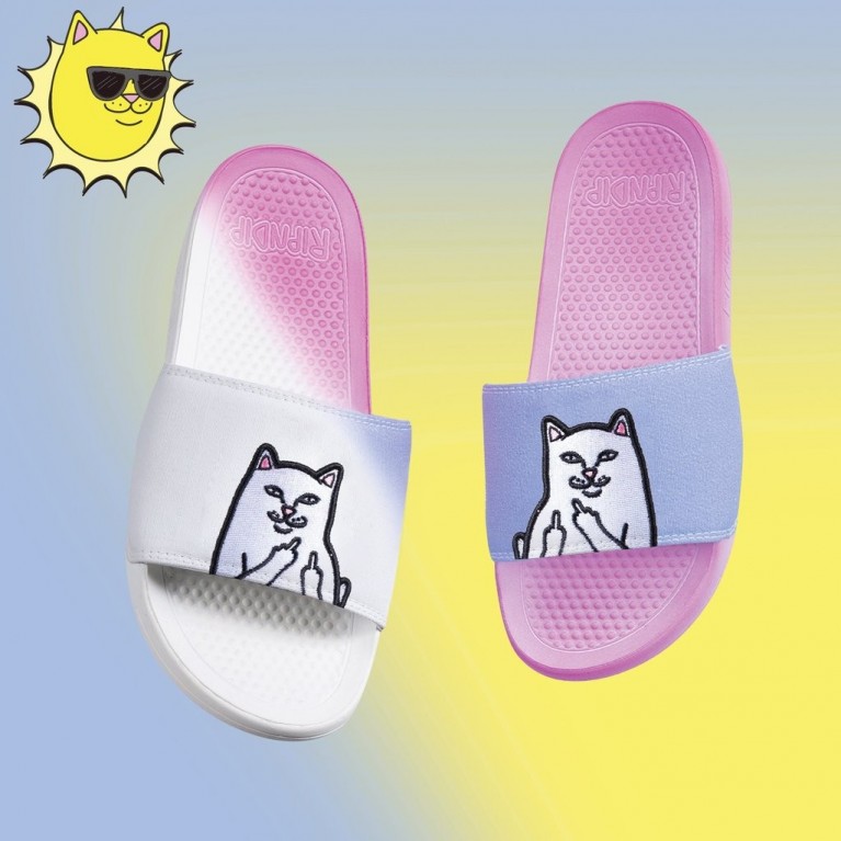 Тапочки Ripndip Lord Nermal Slides UV Activated Blue / Fuschia