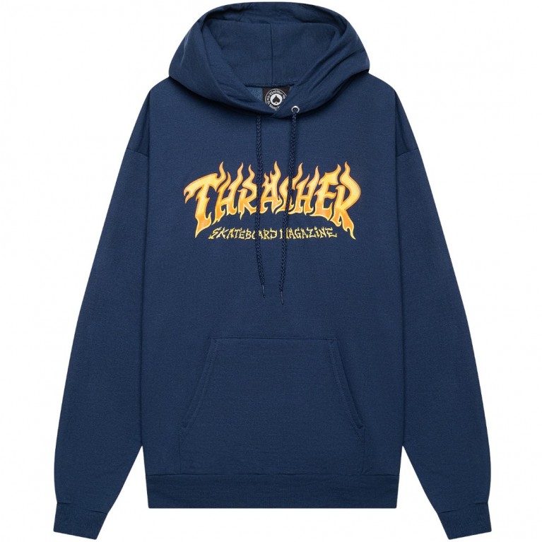 Толстовка Thrasher Fire Logo Hoodie Navy